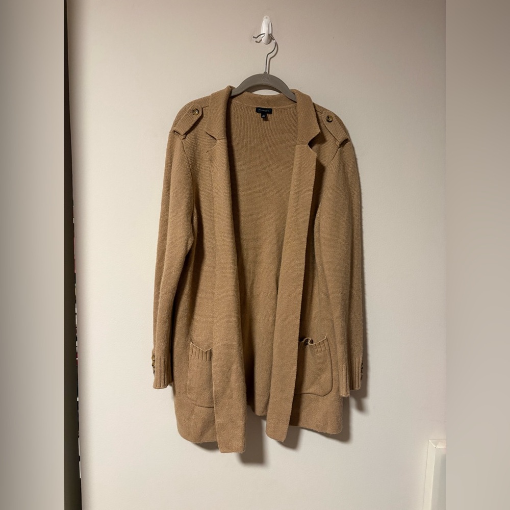 Talbots Khaki Notch Collar Cardigan XL